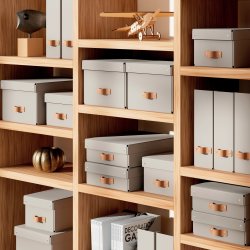 Leitz Puro Box med lock | S | Beige | 2 st.