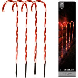 Julstänger 4 st, m/24 LED, m/timer, H78 cm