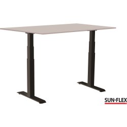 Sun-Flex III höj/sänkbart bord/140x80 Svart/ljusgr