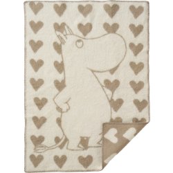 KLIPPAN Pläd Moomin heart, taupe