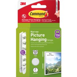 Häftremsor Command För tavelupphängning Smal Vit