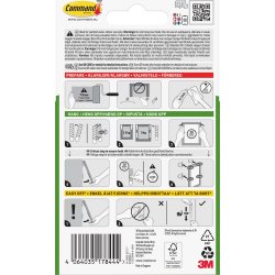 Häftremsor Command För tavelupphängning Smal Vit