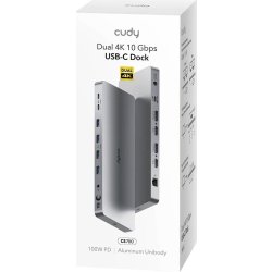 CUDY Dockningsstation CS700 10Gbps USB-C Dual 4K