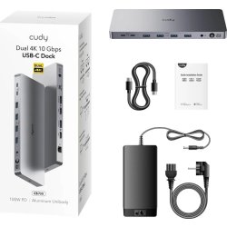 CUDY Dockningsstation CS700 10Gbps USB-C Dual 4K