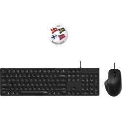 RAPOO Tangentbord/Mus-set NX8020, Kabelansl, Svart