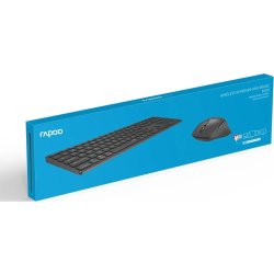 RAPOO Tangentbord/Mus 9800M, Trådlös, Multi-Mode