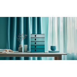 Styroval Pro Lådskåp | 5 lådor | Aqua