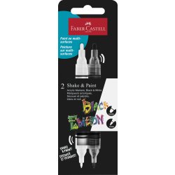 Faber-Castell Akrylmarker | Svart & vit | 2 st.