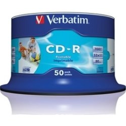 Verbatim CD-R Wide Print. 52X No ID spindel 50-pk
