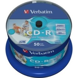 Verbatim CD-R Wide Print. 52X No ID spindel 50-pk