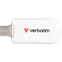 VERBATIM Plectra USB-C Flash Drive, Vit - 128GB