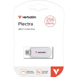 VERBATIM Plectra USB-C Flash Drive, Vit - 256GB