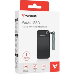 VERBATIM USB 3.2 Gen 2 1TB, SSD, Svart/Grå