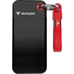 VERBATIM USB 3.2 Gen 2 1TB, SSD, Svart/Röd