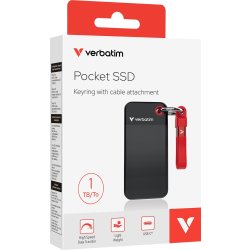 VERBATIM USB 3.2 Gen 2 1TB, SSD, Svart/Röd