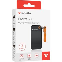 VERBATIM USB 3.2 Gen 2 2TB, SSD, Svart/Orange