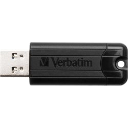 Verbatim USB 3.2, PinStripe 64GB, Svart