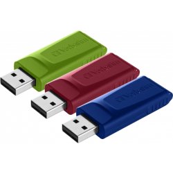 Verbatim USB-nyckel, 16GB, (3-pack), Röd/Blå/Grön