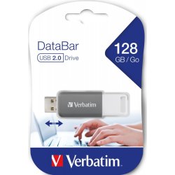 Verbatim USB-minne, DataBar USB 2.0, 128GB, Grå