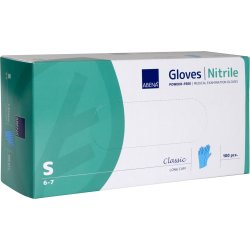 Nitrilhandskar långa, puderfria | Stl. S | 100 st.