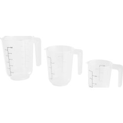 Day Måttkannor, klar plast, 0,25+0,5+1L