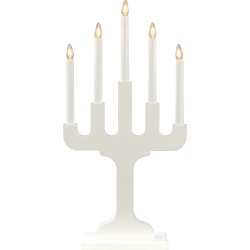 Femarmad Ljusstake i Trä med 5 Ljus, vit