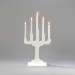 Femarmad Ljusstake i Trä med 5 Ljus, vit