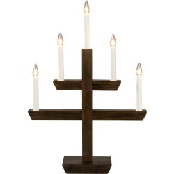 Femarmad Ljusstake i Trä med 5 Ljus, brun
