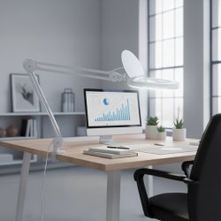 Lupplampa SMD Vit Bordsklämma