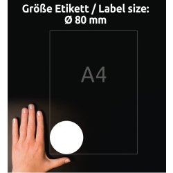 Avery runda produktetiketter | Ø 80 mm | 60 st.