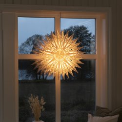 Pappersstjärna, Hängande, Blommig, Ø60 cm, Vit