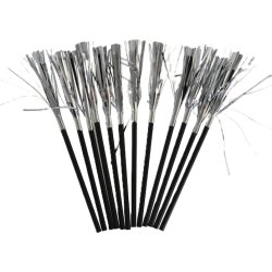 Sugrör, 12 st, svart m. silverdekoration