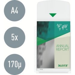 Leitz Plastficka | A4 | Exp. m. klaff | 5 st.