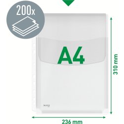 Leitz Plastficka | A4 | Exp. m. klaff | 5 st.