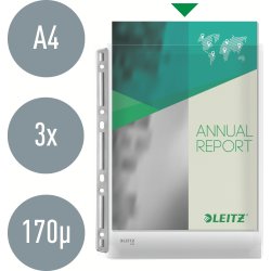 Leitz Plastficka | A4 | Exp. med hål| 3 st.