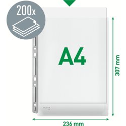 Leitz Plastficka | A4 | Exp. med hål| 3 st.