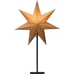 Pappersstjärna på fot, H65 cm, beige