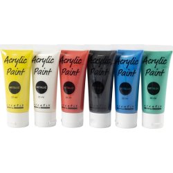 Akrylfärg A'Color 6x20 ml metallisk standard