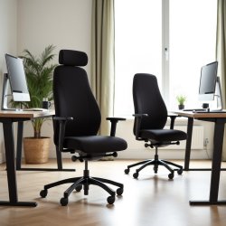 Siena kontorsstol med hög rygg inkl. armstöd