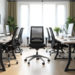 Palermo kontorsstol, svart nätrygg inkl. armstöd