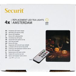 Securit® Amsterdam LED värmeljus, 4 st., vit