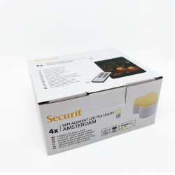 Securit® Amsterdam LED värmeljus, 4 st., vit