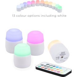 Securit® Amsterdam LED värmeljus, 4 st., färg