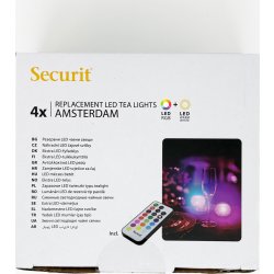 Securit® Amsterdam LED värmeljus, 4 st., färg