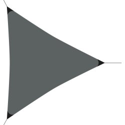 Solsegel, triangel, 3,6x3,6x3,6 meter, mörkgrå