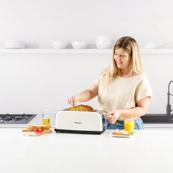 TAURUS Brödrost, Vintage, Lång, Krämfärgad