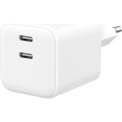 GEAR Laddare, 65W, 220V, 2x USB-C - Vit