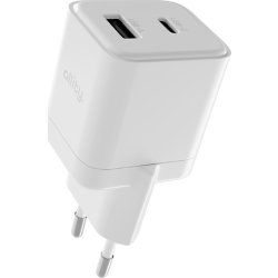 Allity Laddare, 1x USB-C, 1x USB-A, 20W - Vit