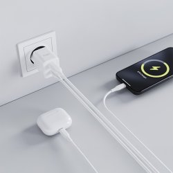 Allity Laddare, 1x USB-C, 1x USB-A, 20W - Vit