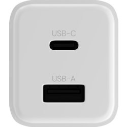 Allity Laddare, 1x USB-C, 1x USB-A, 20W - Vit